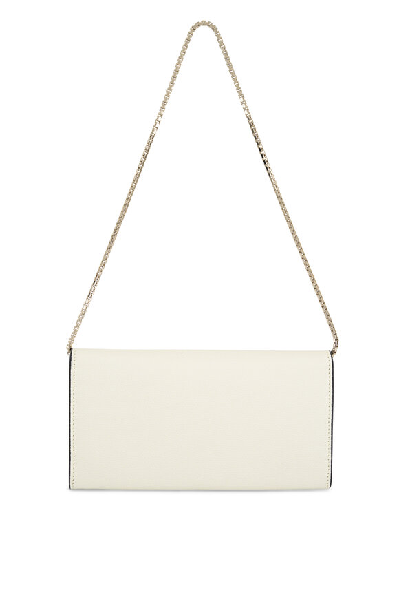 Valextra - Iside Continental Pergamena White Chain Purse