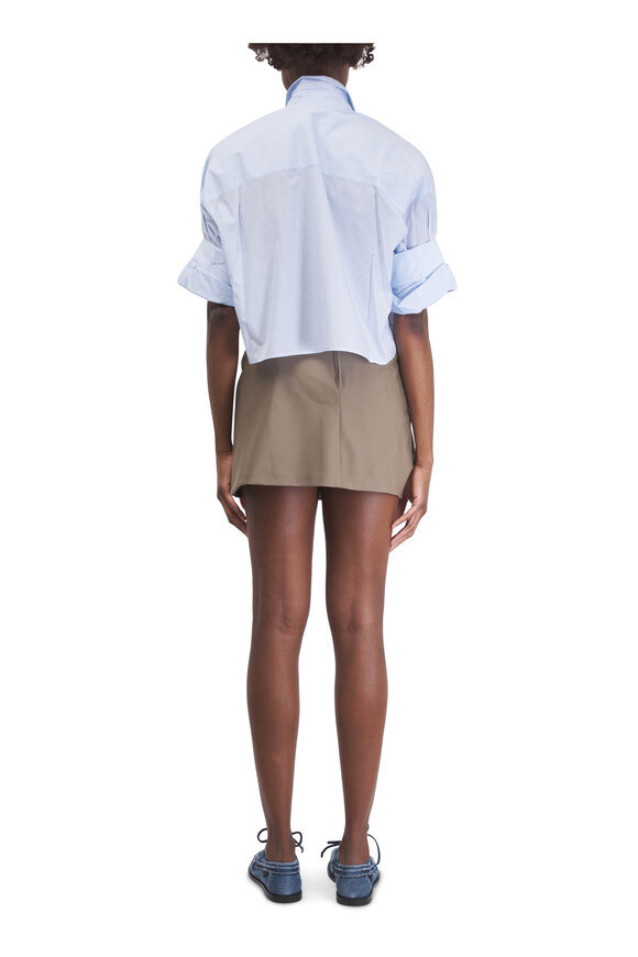 TWP Next Ex Baby Blue Cotton Button Up Blouse - view 4