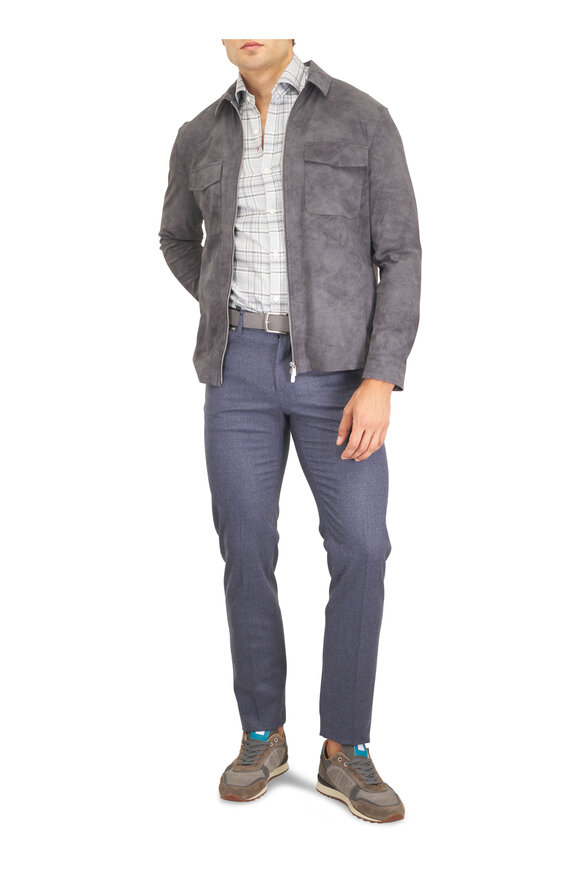 Marco Pescarolo Gray Faux Suede Tech Jacket - view 2