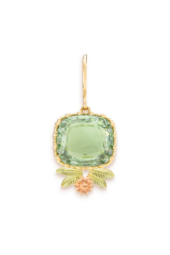 Mellerio 18k Yellow Gold Prasolite Single Earring