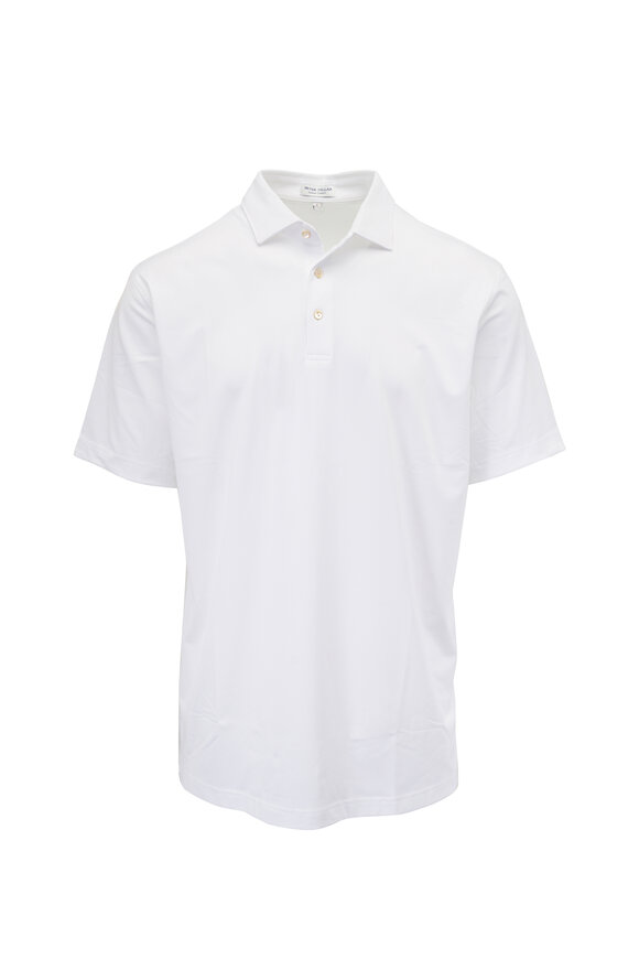 Peter Millar White Solid Performance Jersey Polo