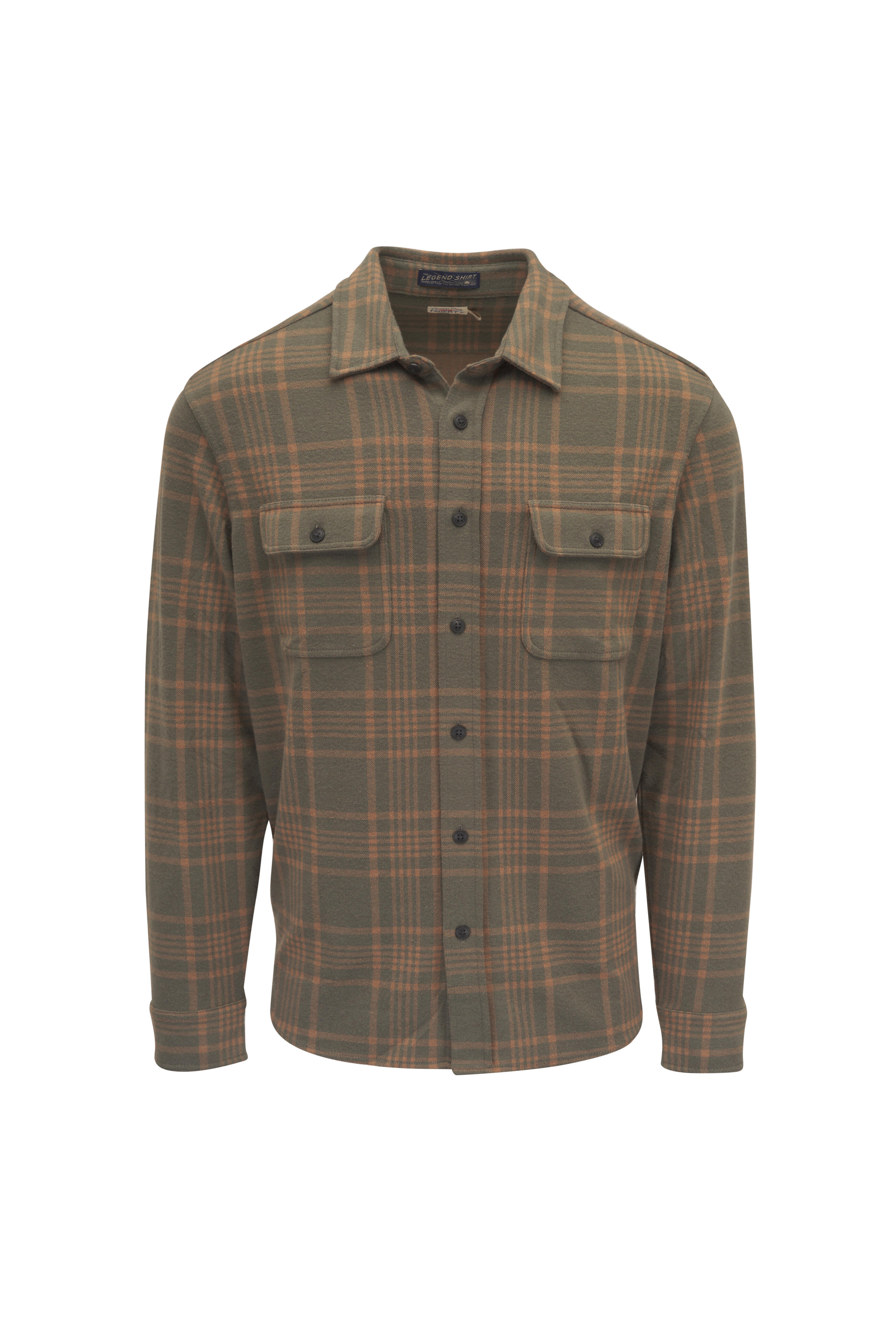 Faherty Brand - Legend™ Woodland Olive Plaid Sweater Shirt