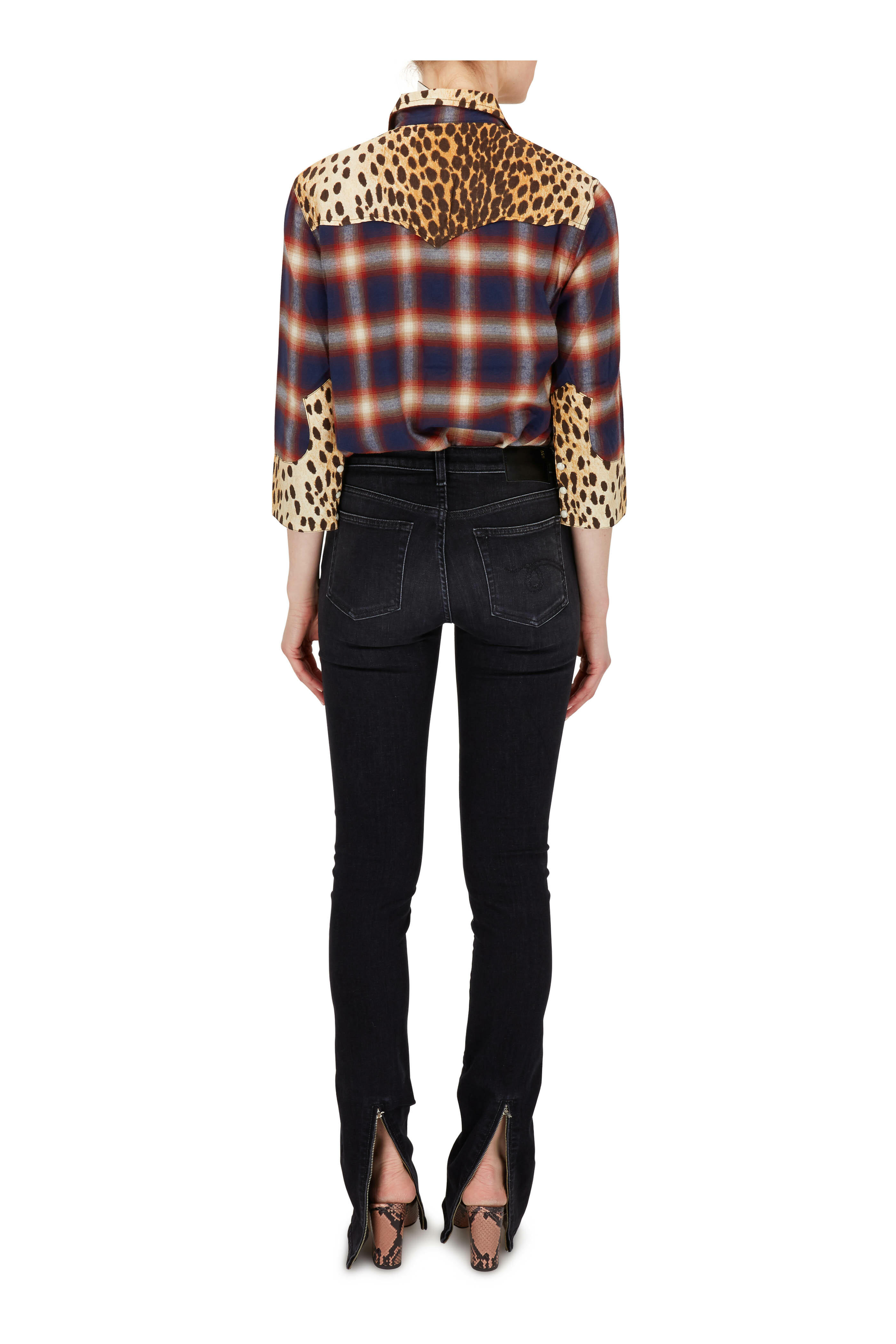 Paris Texas - Blush Python Embossed Chunky Heel Mule, 80mm