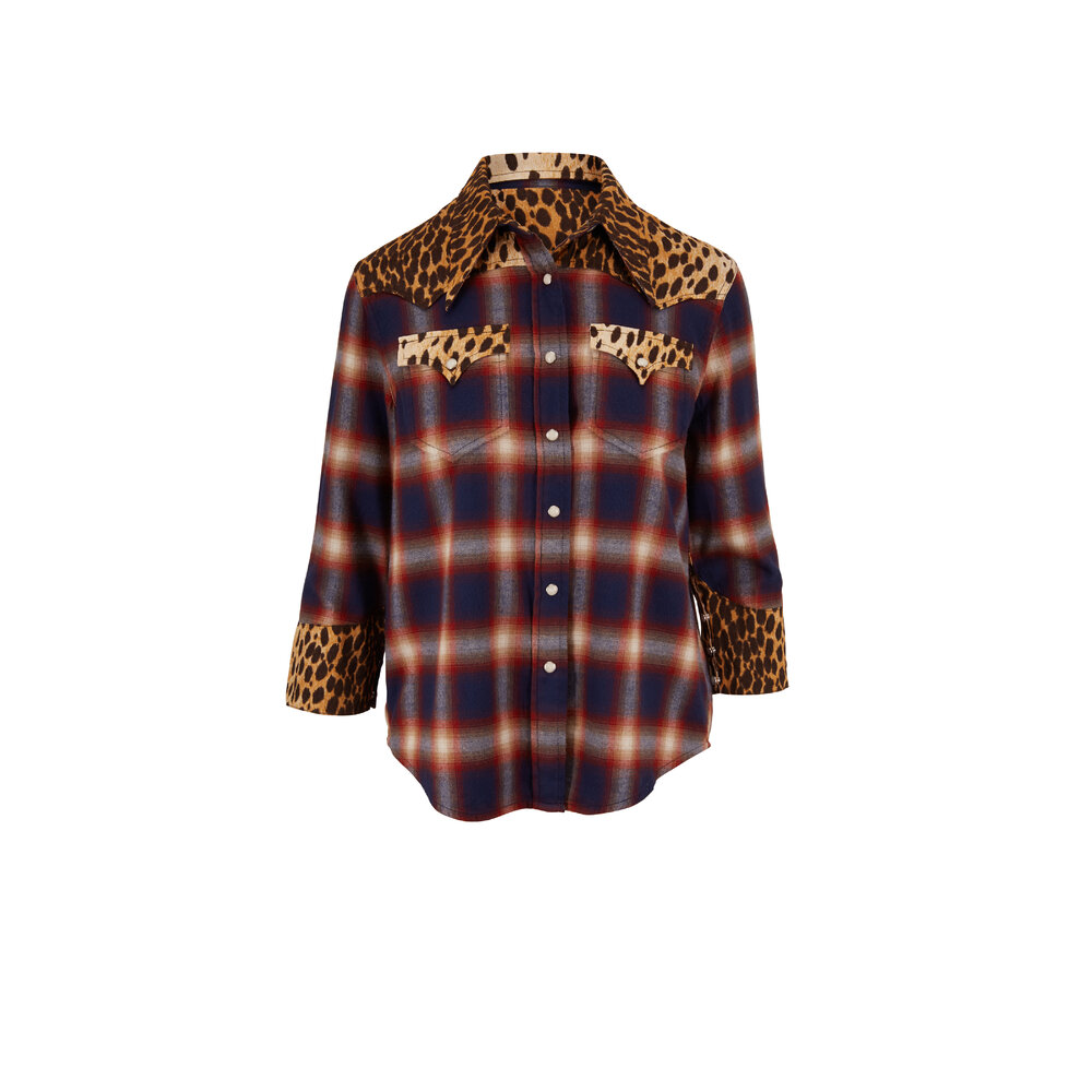 BEAUDRM Women's Leopard Print Deep V Neck T-Shirt Y2K Bow