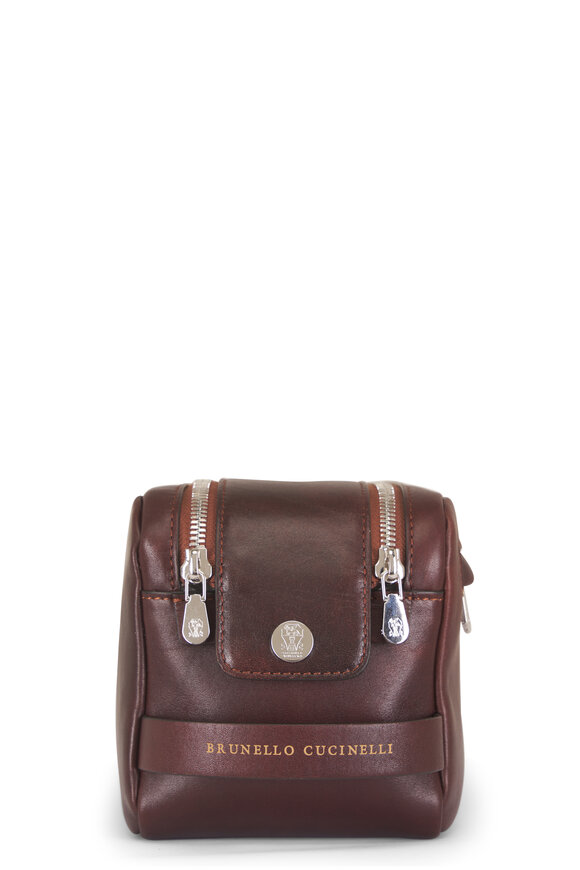 Brunello Cucinelli Burgundy Leather Utility Case - view 3