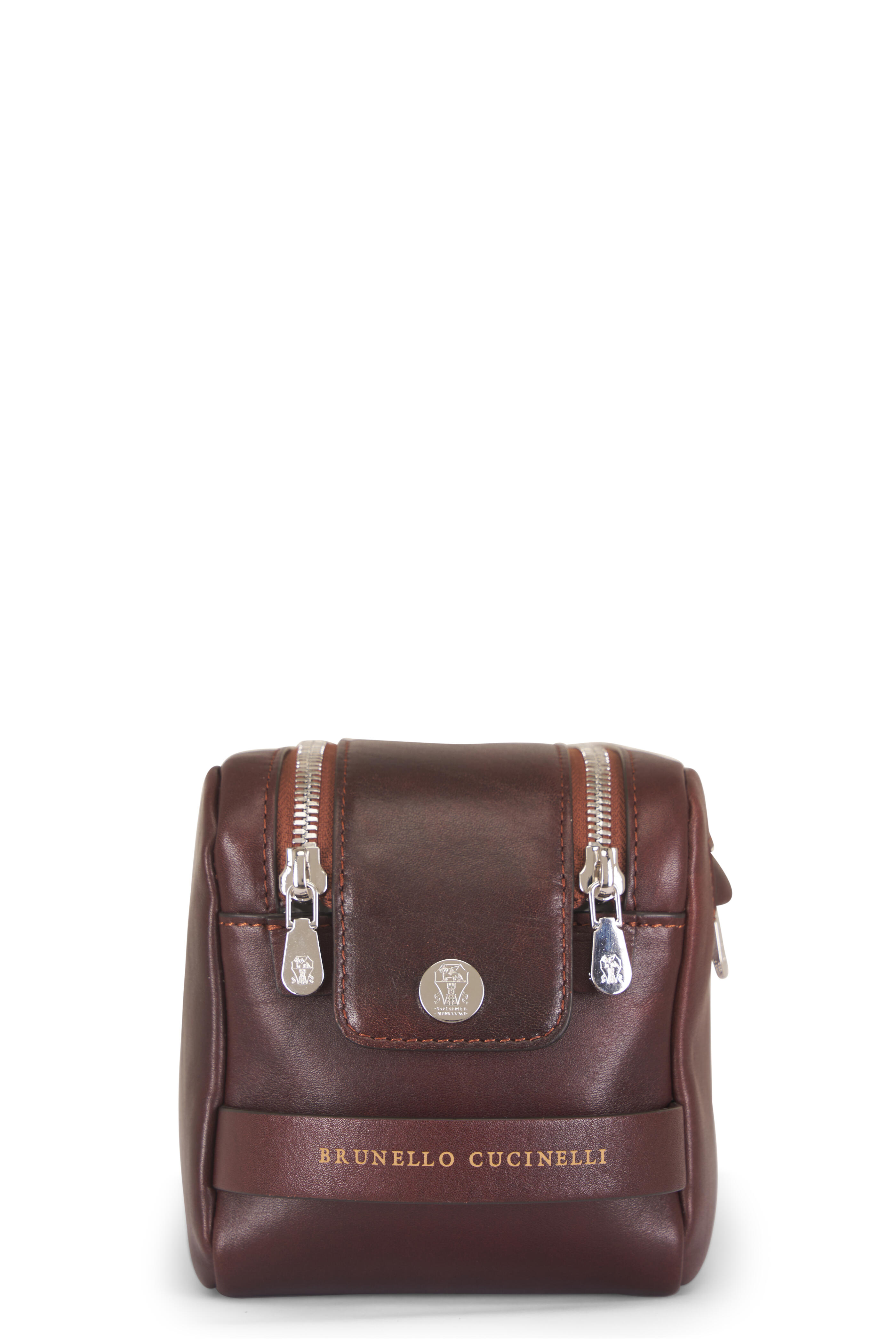 Brunello Cucinelli - Burgundy Leather Utility Case - view 3