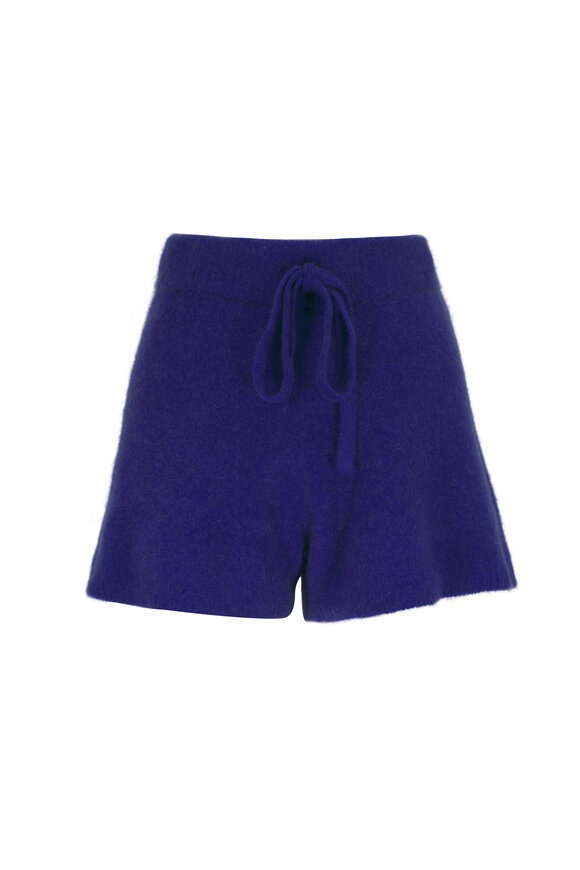 The Elder Statesman Heavy Lounge Cobalt Cashmere Shorts