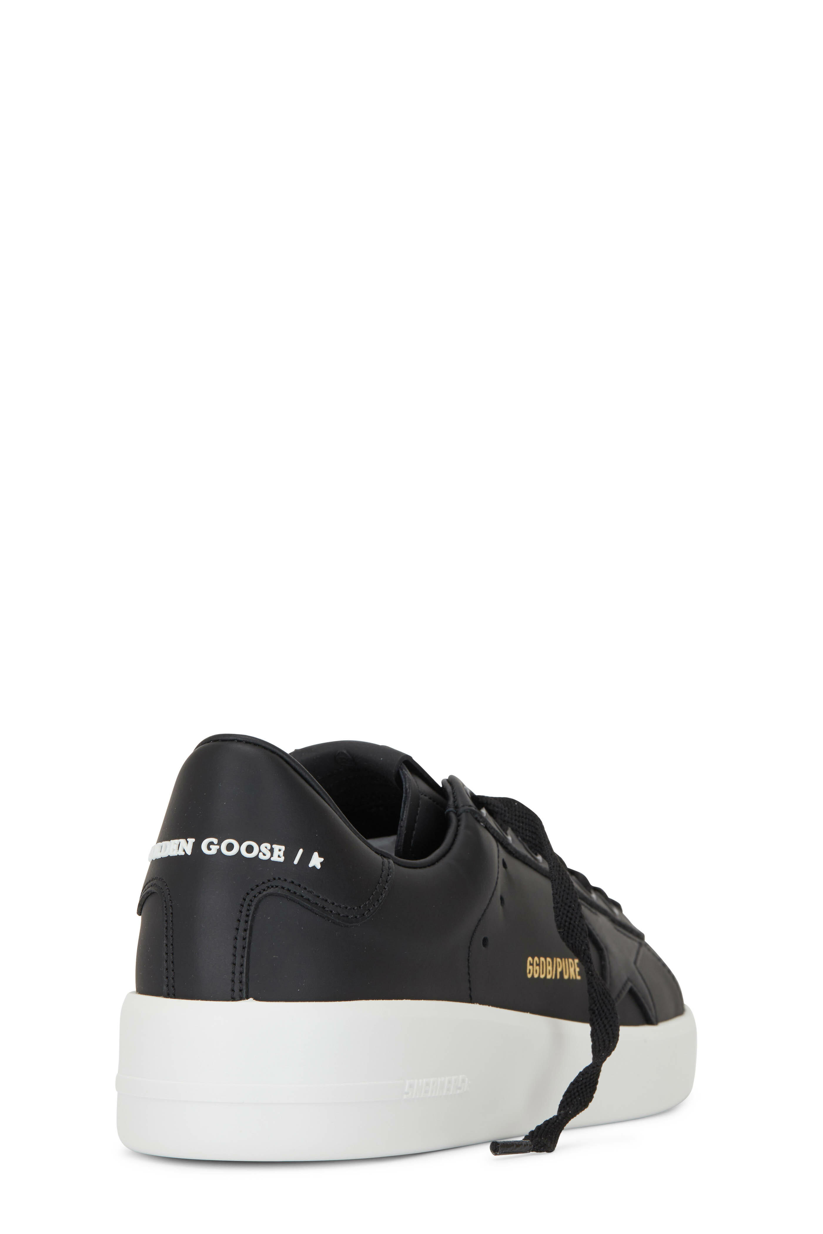raken Maan Assimilatie Golden Goose - Pure Star Black Leather Sneaker | Mitchell Stores