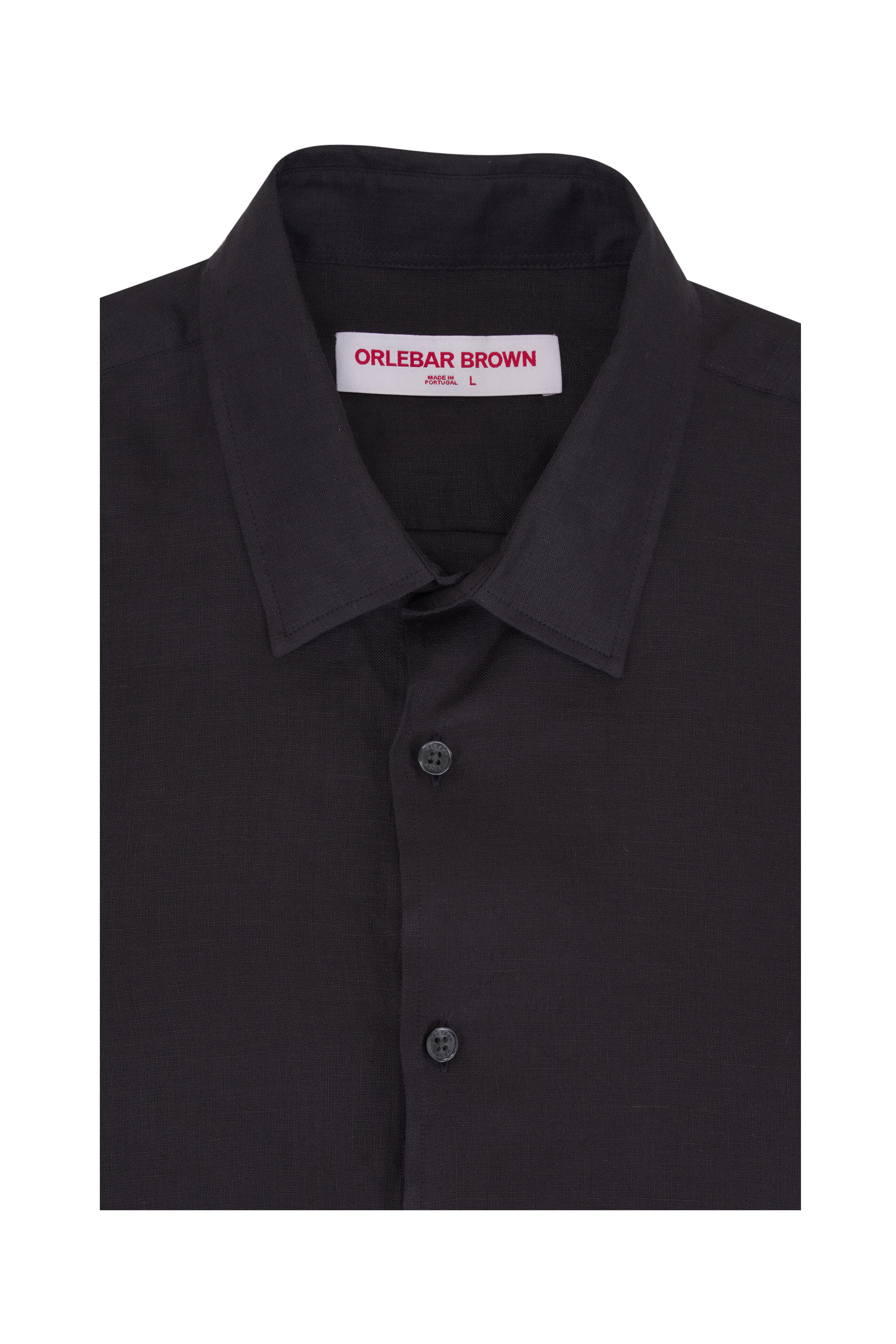 Orlebar Brown - Giles Storm Gray Linen Sport Shirt