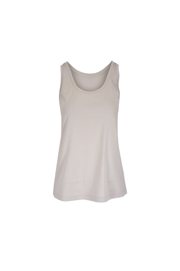 Lafayette 148 New York Cement Cotton & Silk Scoop Neck Tank