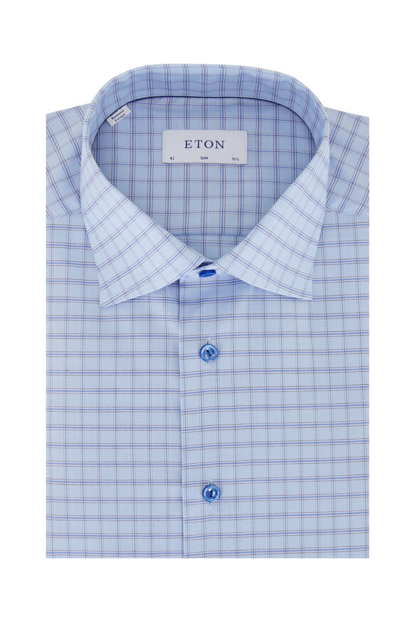 Eton - Blue Tonal Check Dress Shirt