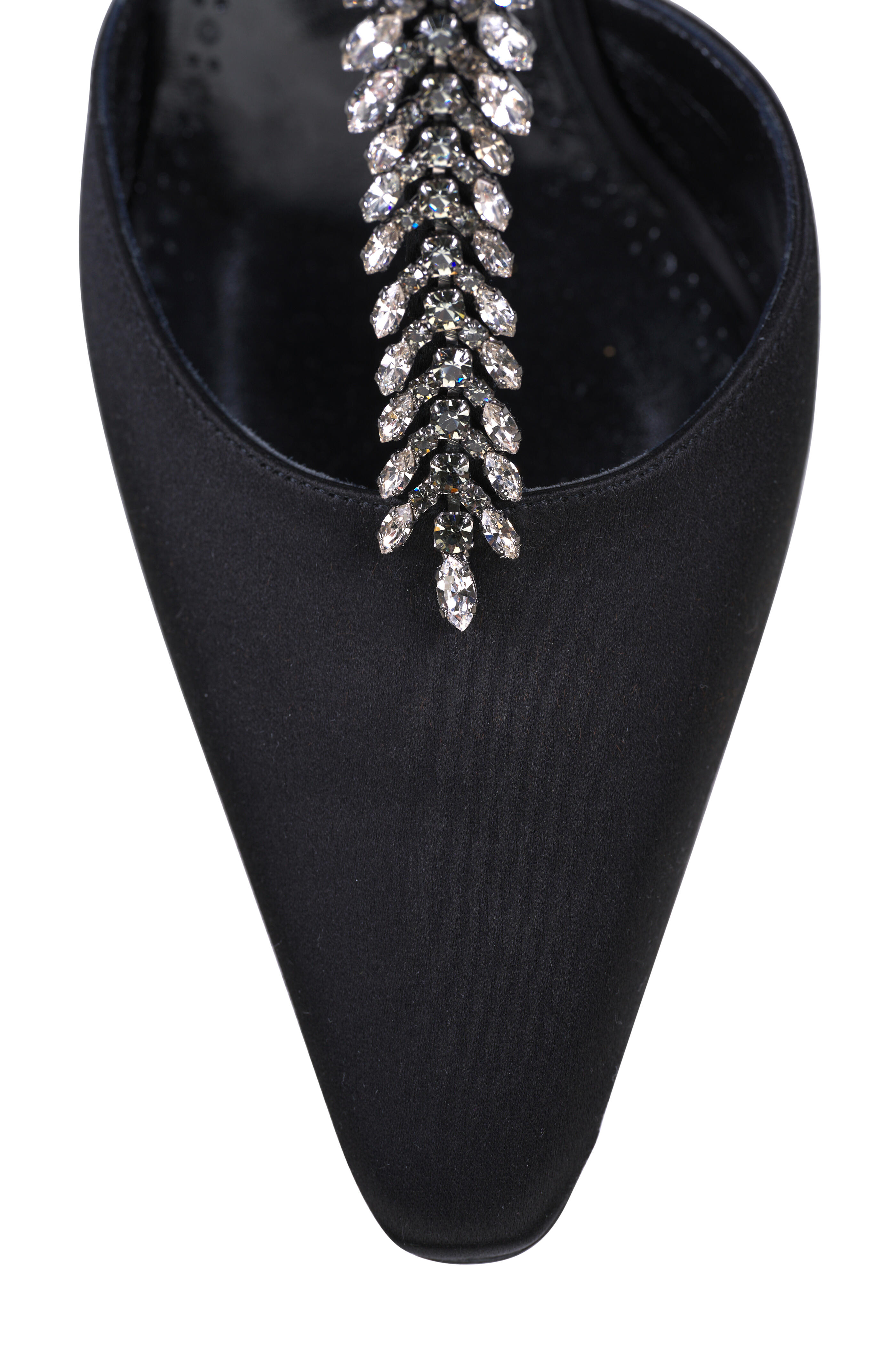 Manolo Blahnik - Sufik Black Satin T-Strap Pump, 90mm