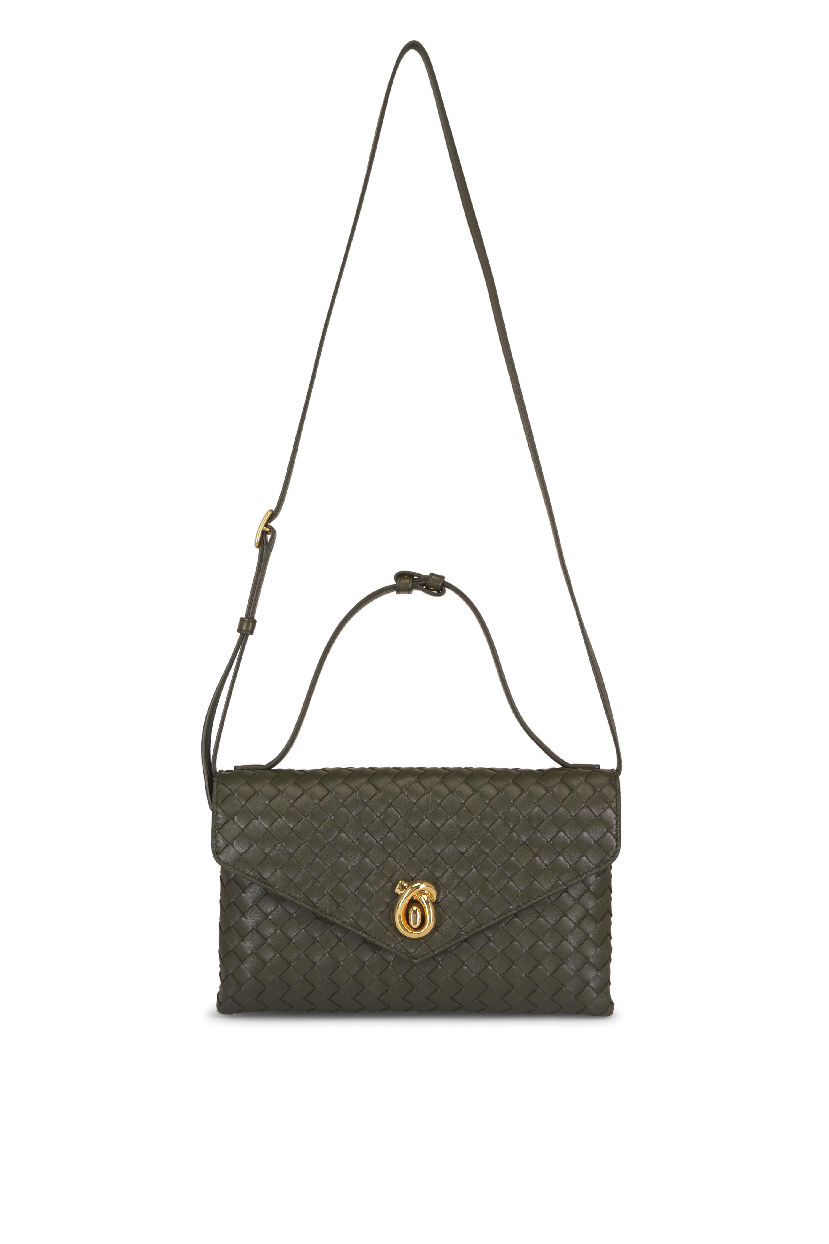 Bottega Veneta - Knot Lock Bark Green INTR/NAPPA TOP HNDL - view 1