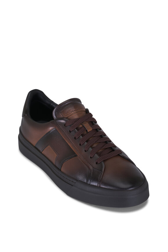 Santoni Gont50 Dark Brown Leather Sneaker