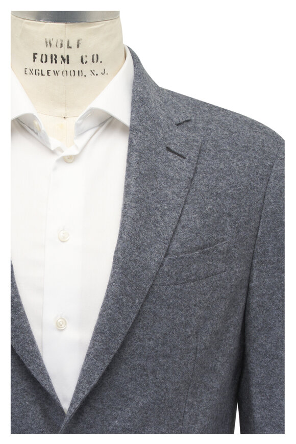 Fedeli Gray Soft Cashmere Flannel Jacket