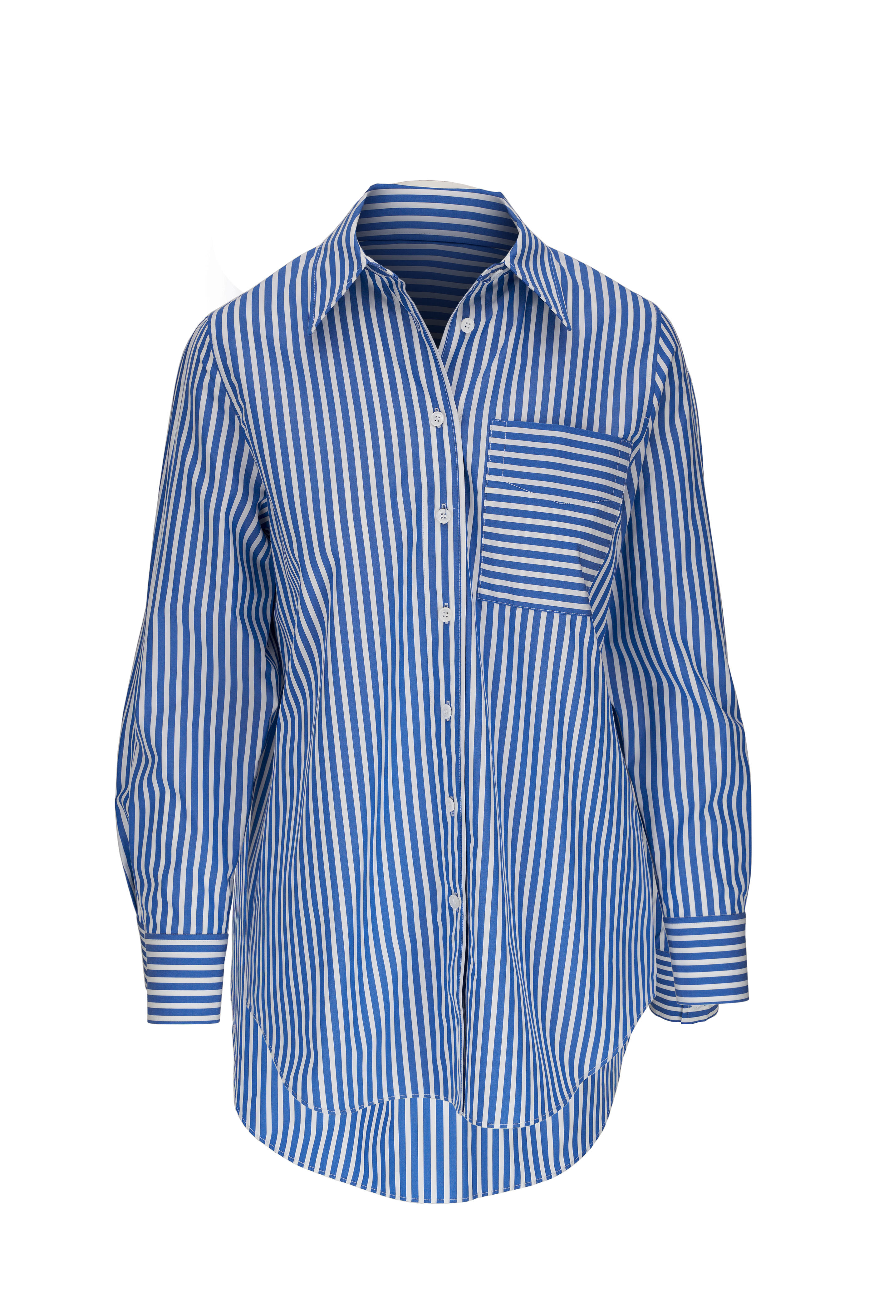 Lafayette 148 New York - Royale Multi Banker Stripe Cotton Shirt