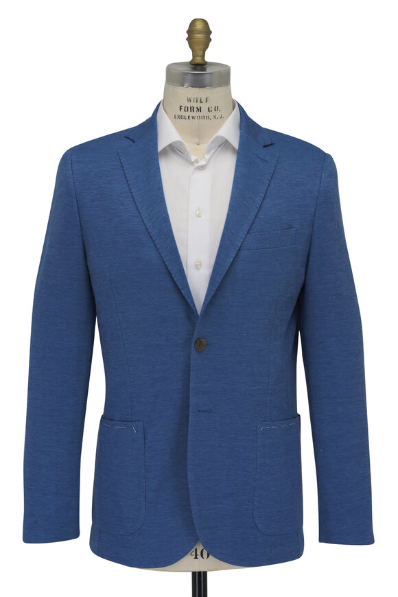 Maurizio Baldassari - Blue Knit Wool, Linen & Silk Sportcoat 