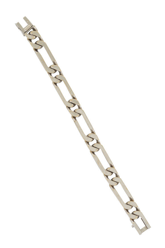 Vintage Collection - White Gold Gourmette Link Bracelet