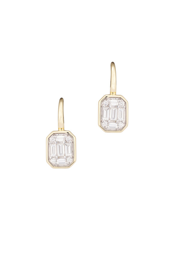 Kwiat 18k Gold Diamond Sunburst Drop Earring - view 1