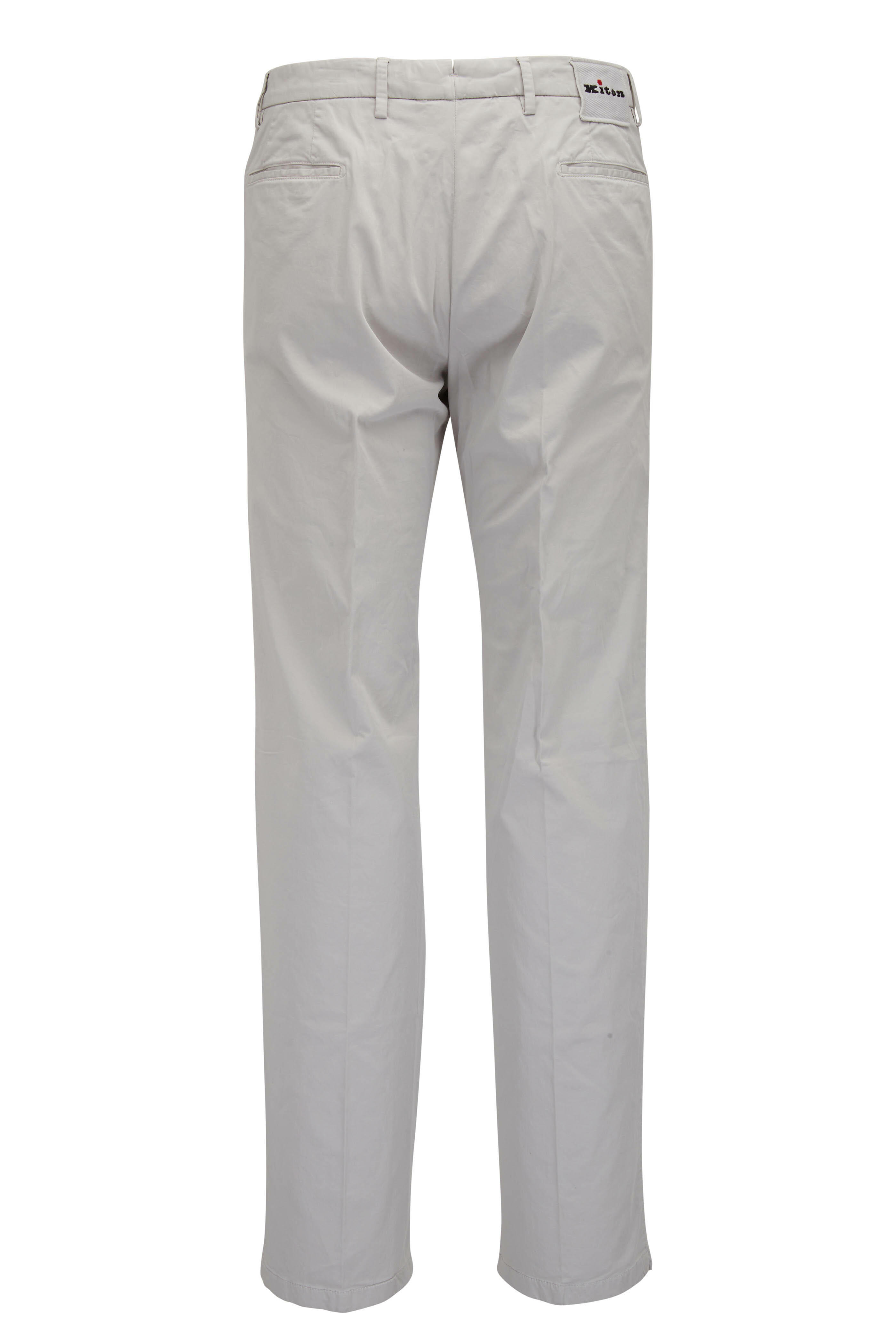 Kiton - Stone Cotton Stretch Flat Front Pant | Mitchell Stores