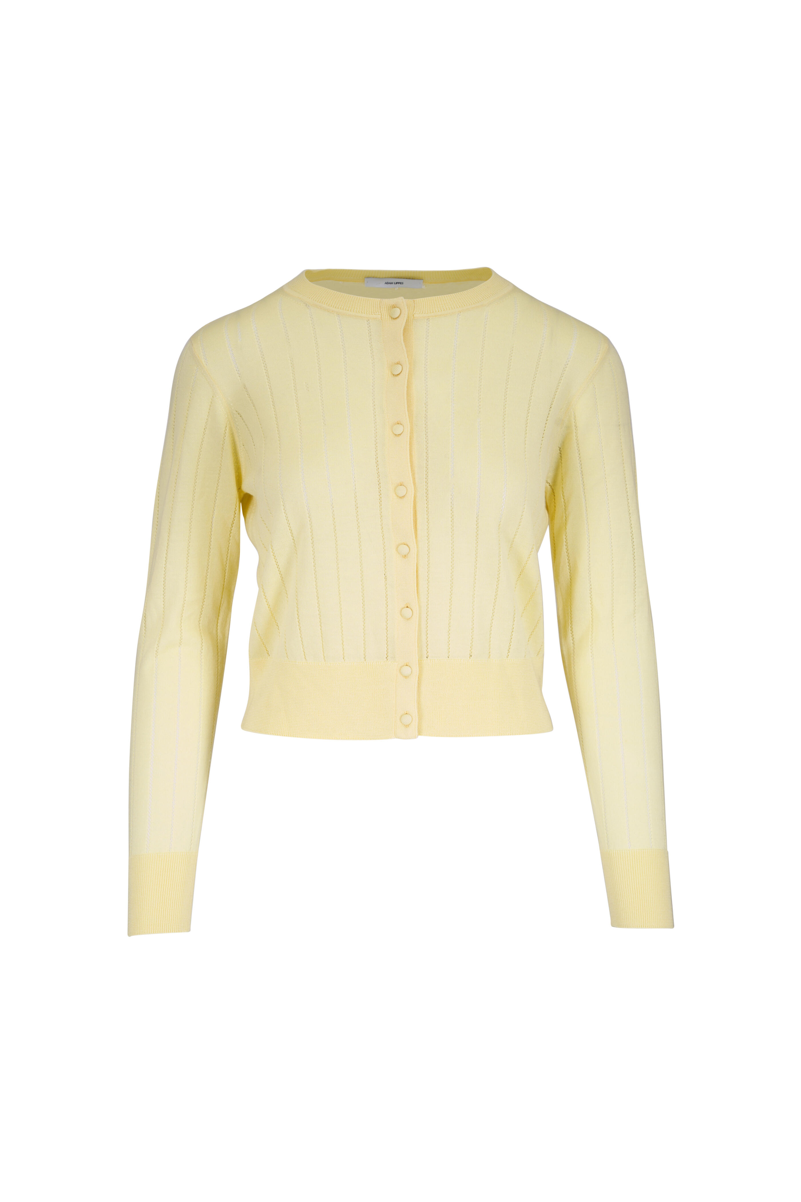 Adam Lippes - Pointelle Yellow Cashmere & Silk Cardigan