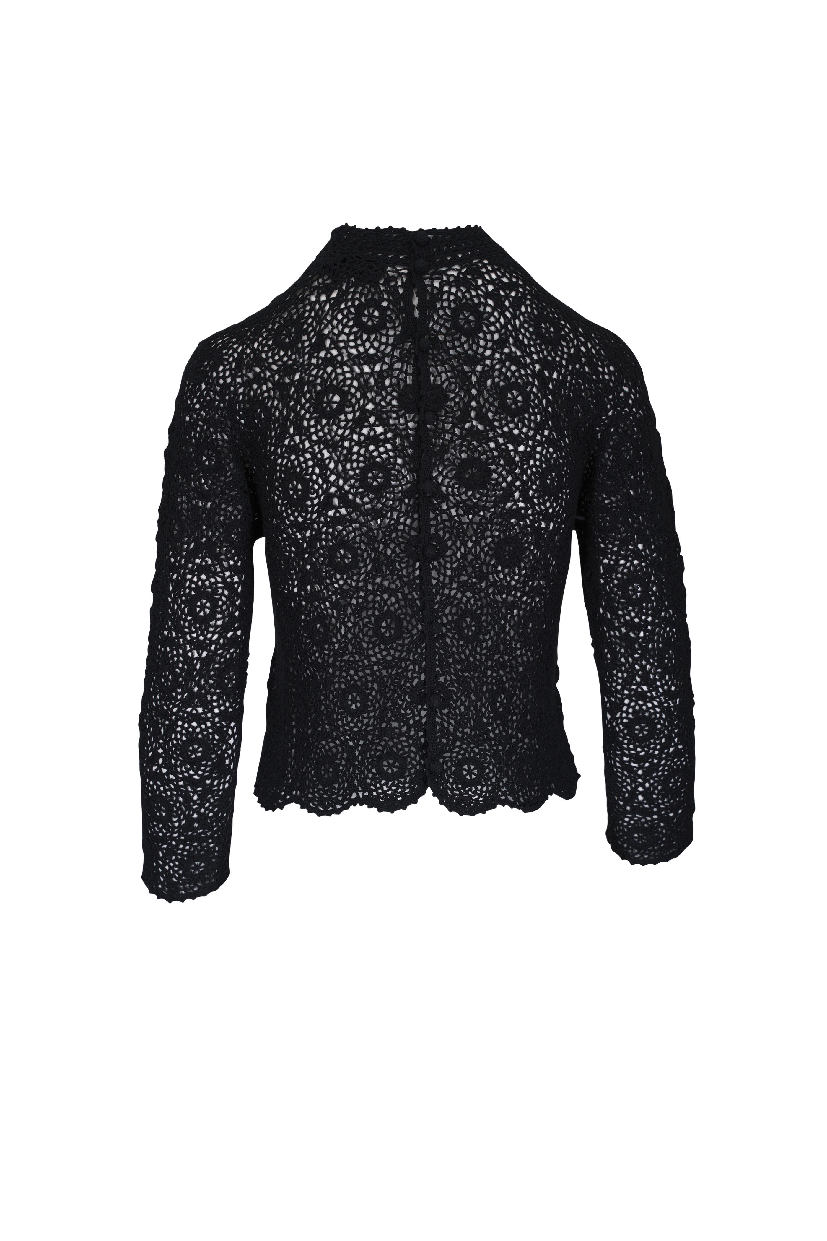 Nili Lotan - Gibson Black Crochet Sweater | Mitchell Stores
