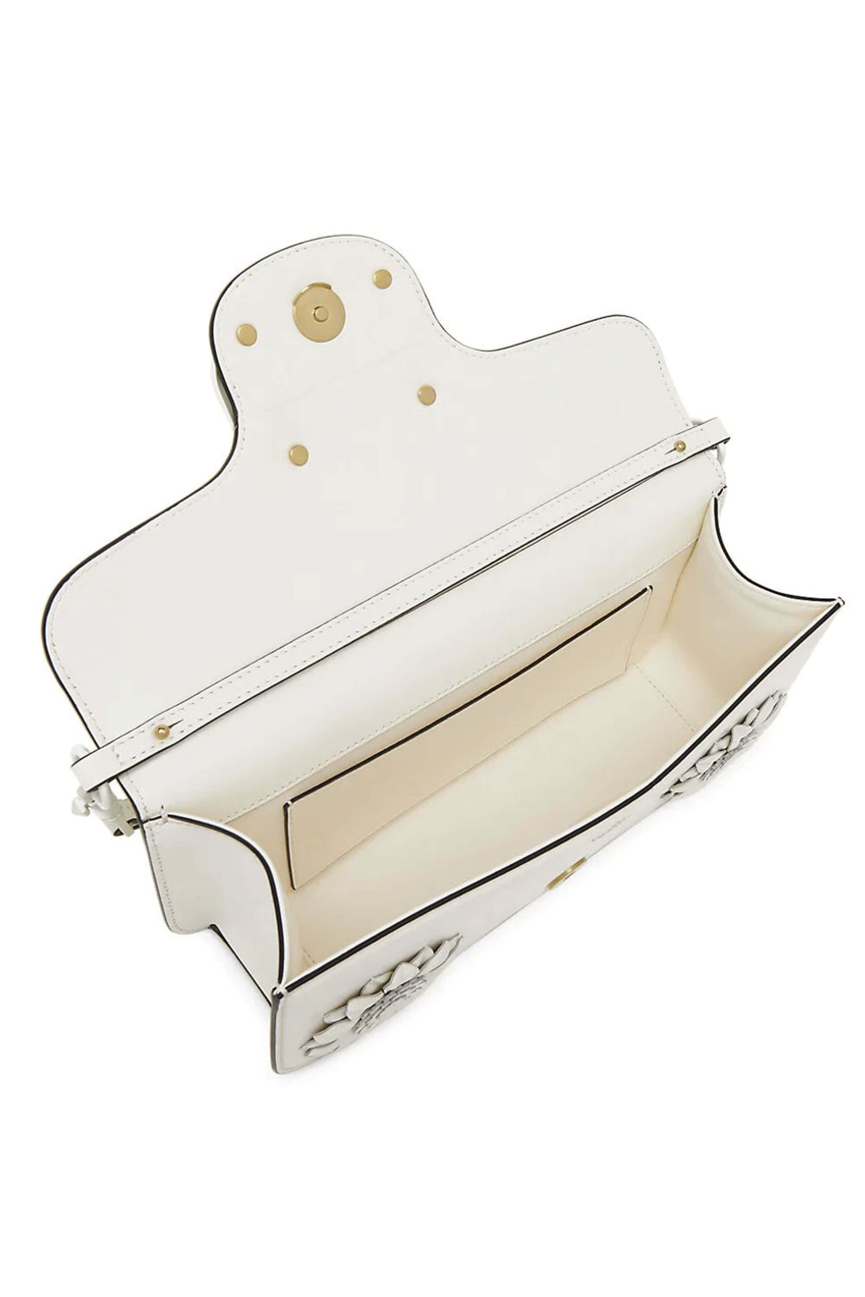 Valentino Garavani - Loco Flower Applique Shoulder Bag in Ivory