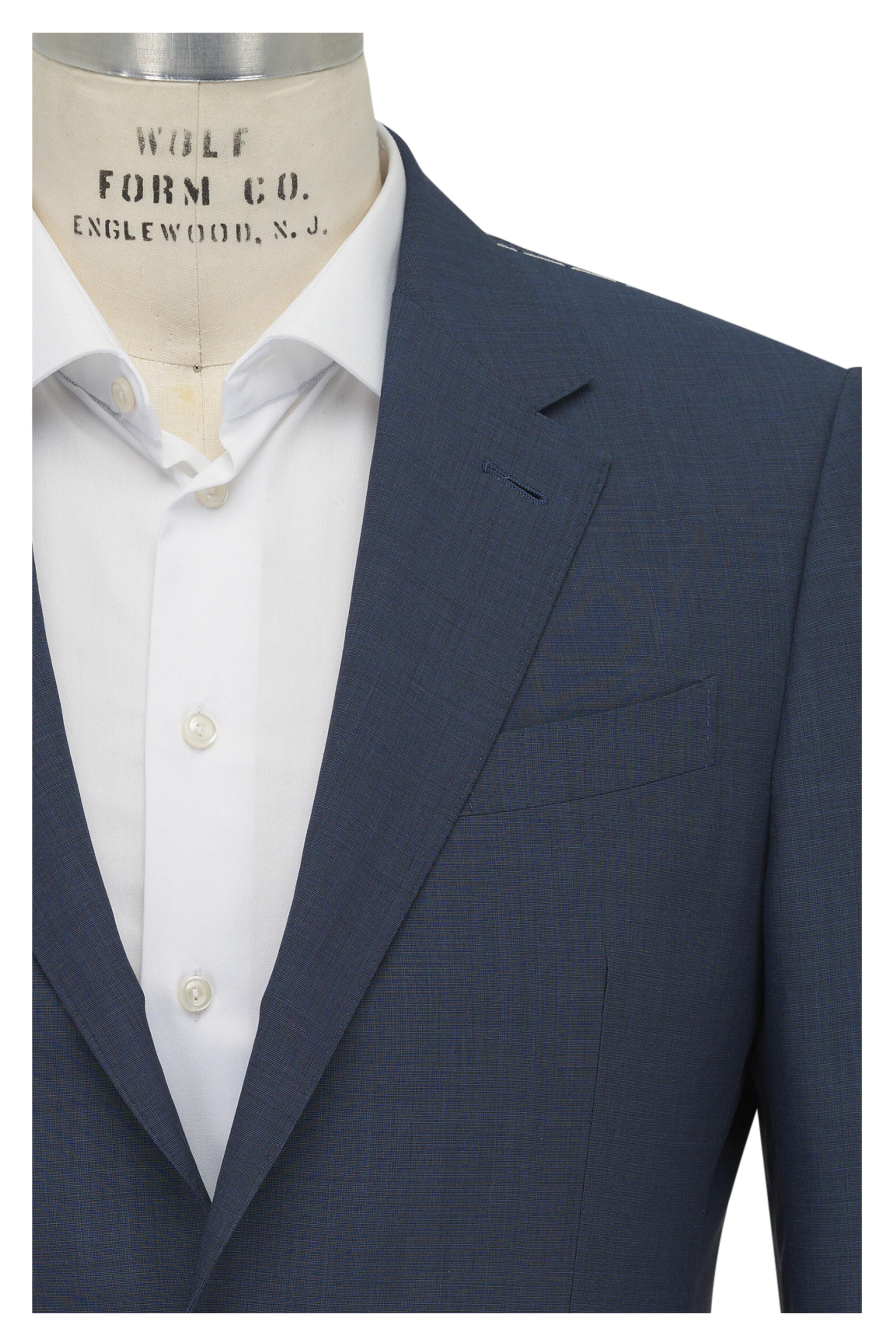 Zegna - Solid Navy Wool & Silk Suit