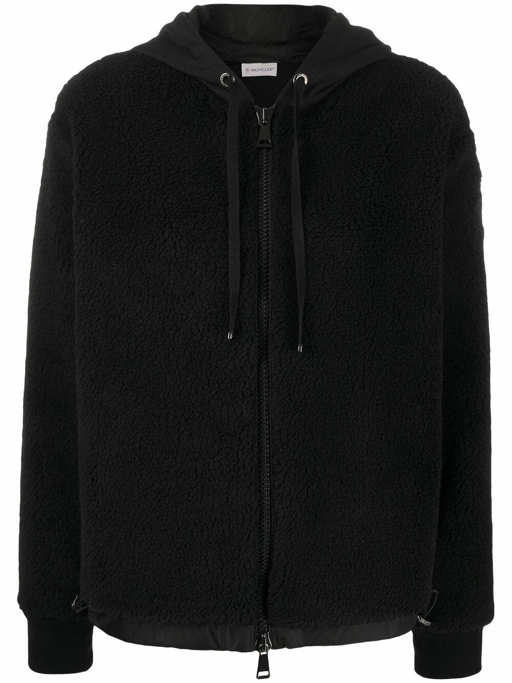 Moncler - Maglia Black Teddy Zip Hoody | Mitchell Stores
