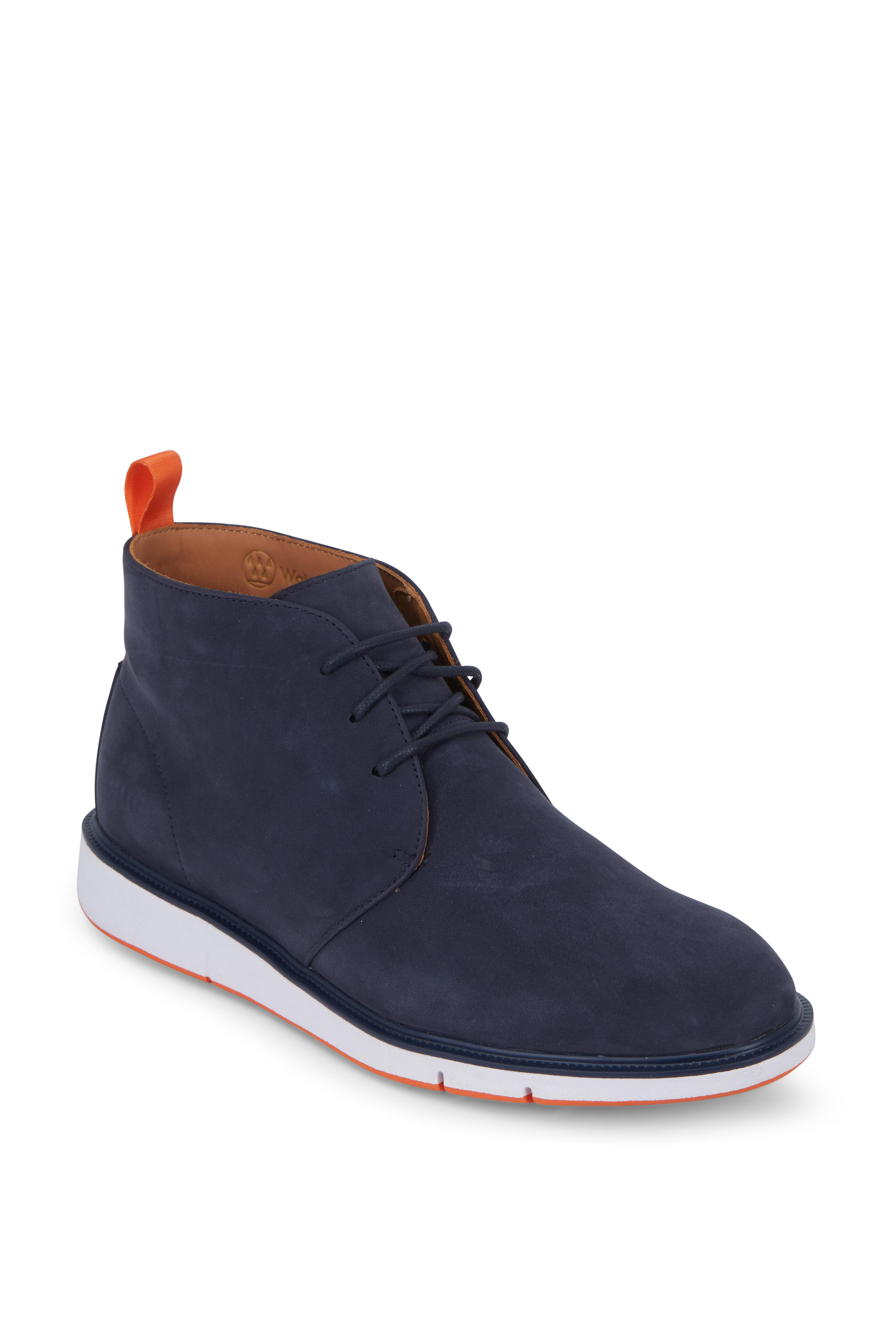 Swims - Motion Navy Blue & Orange Suede Chukka Boot display picture 3