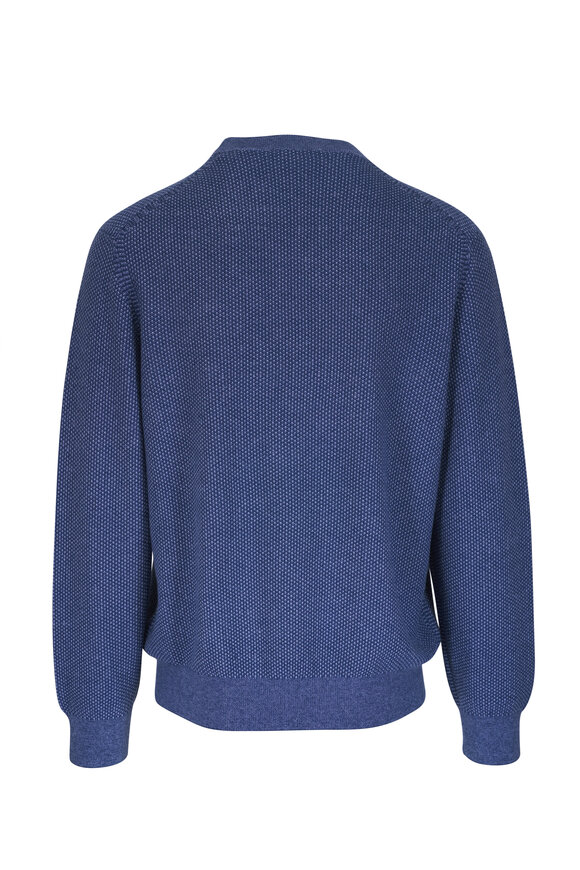 Vince - Beluga Blue Geo-Jacquard Crewneck Sweater