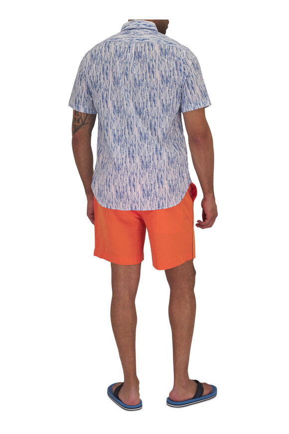 Swims - Milazzo Tidal Blue Print Short Sleeve Sport Shirt 