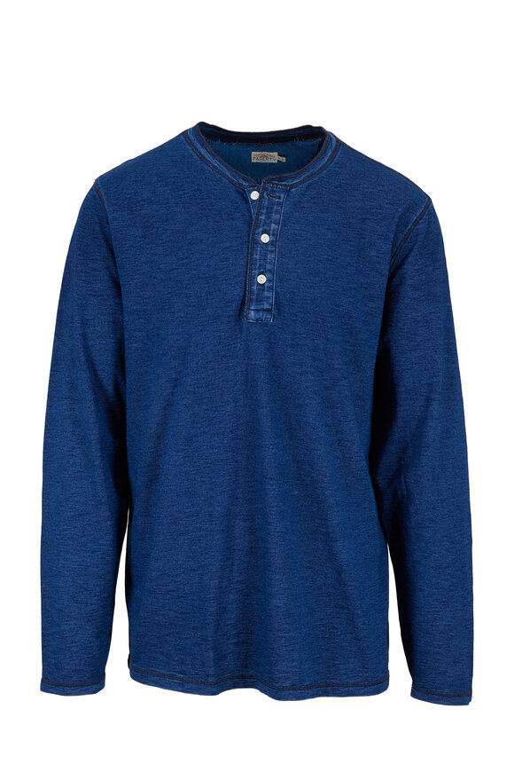 Faherty Brand - Blue Dark Wash Cotton Henley