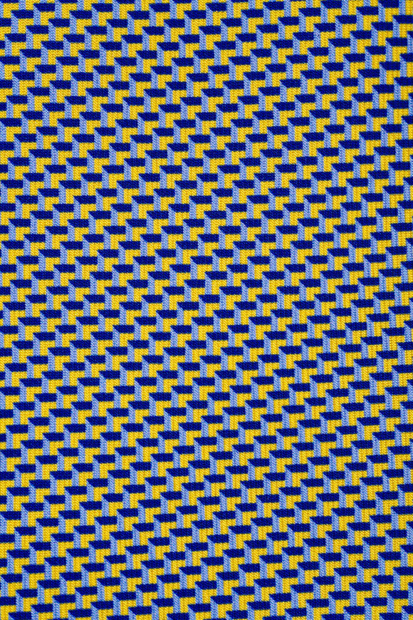 Brioni Yellow Micro Motif Silk Necktie - view 2