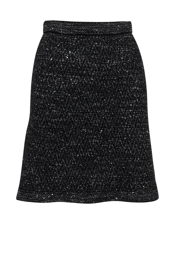 D.Exterior - Black Wool & Angora Blend Sweater Skirt 