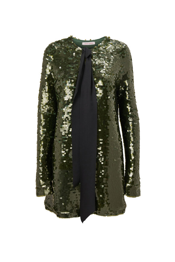 Carolina Herrera Forest Green Embellished Cardigan - view 6