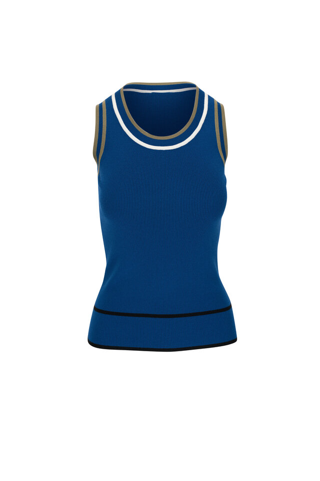 Akris Punto - Sky Blue Sleeveless Mock Neck Top