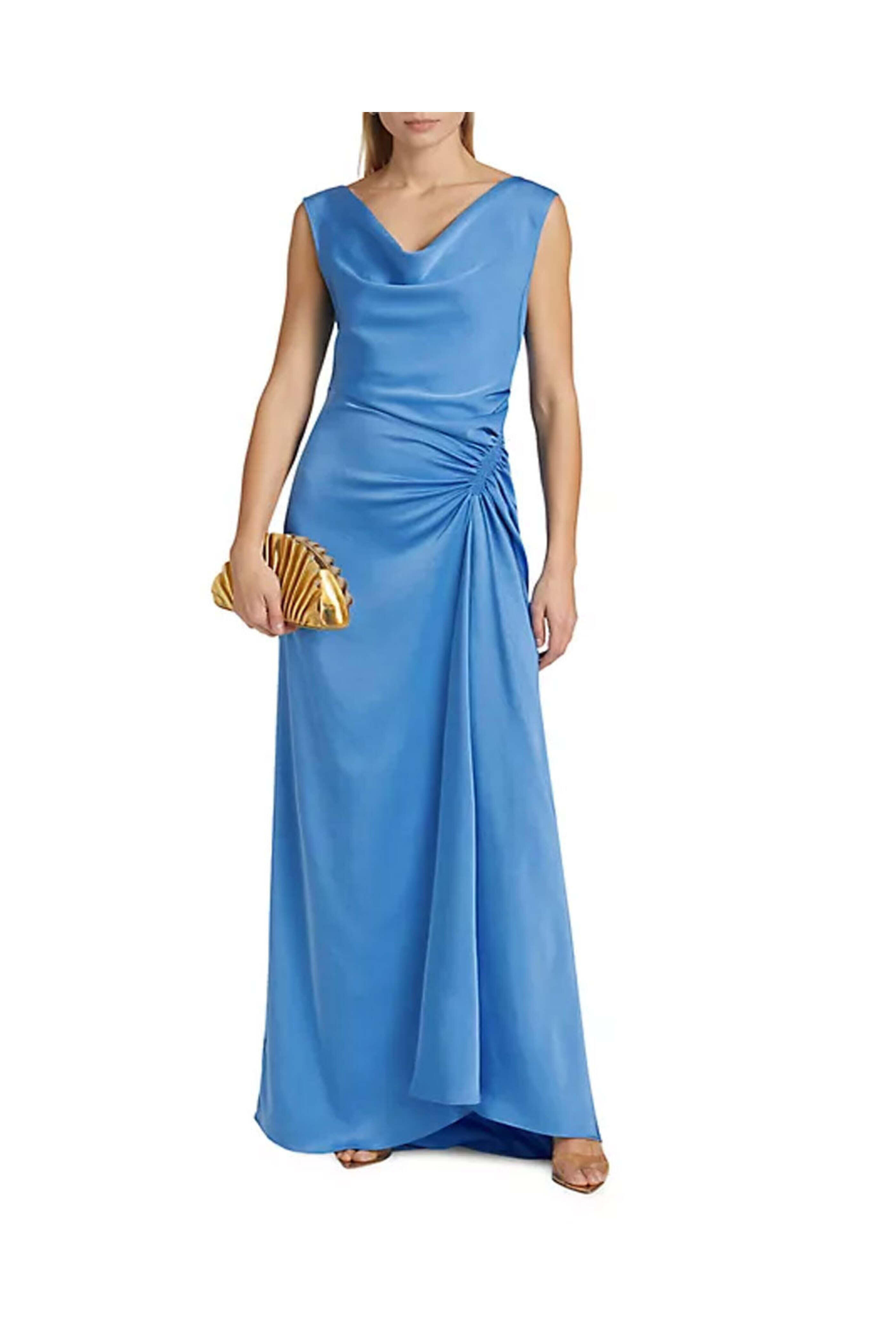 A.L.C. - Ibiza Ophelia Satin Draped Maxi Dress
