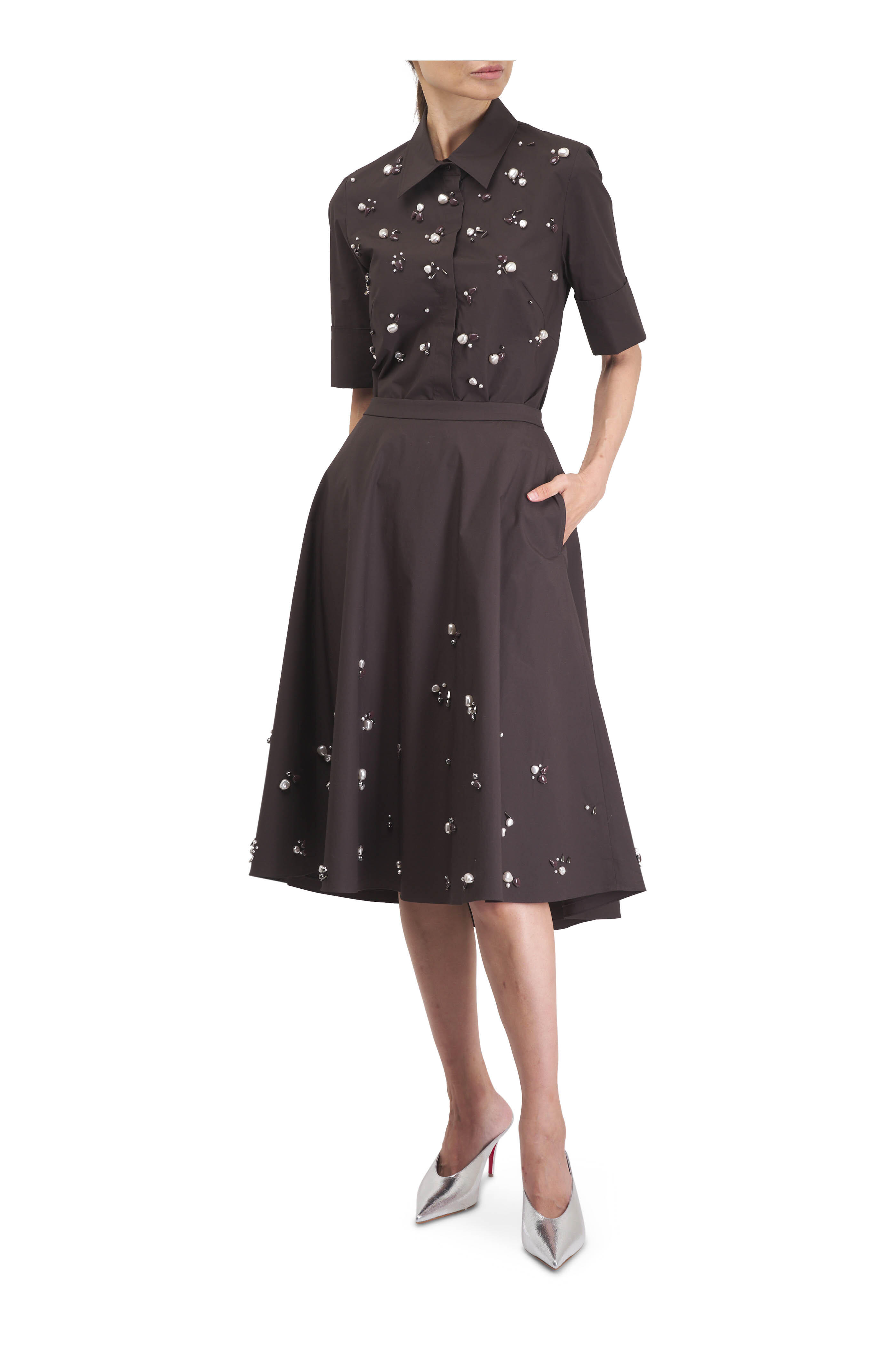 Dorothee Schumacher - Poplin Power Chocolate Brown Blouse