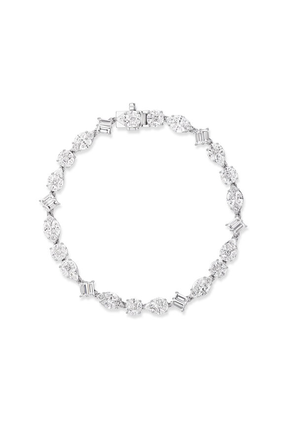 Nam Cho 18k White Gold Diamond Multi Shape Tennis Bracelet - view 1