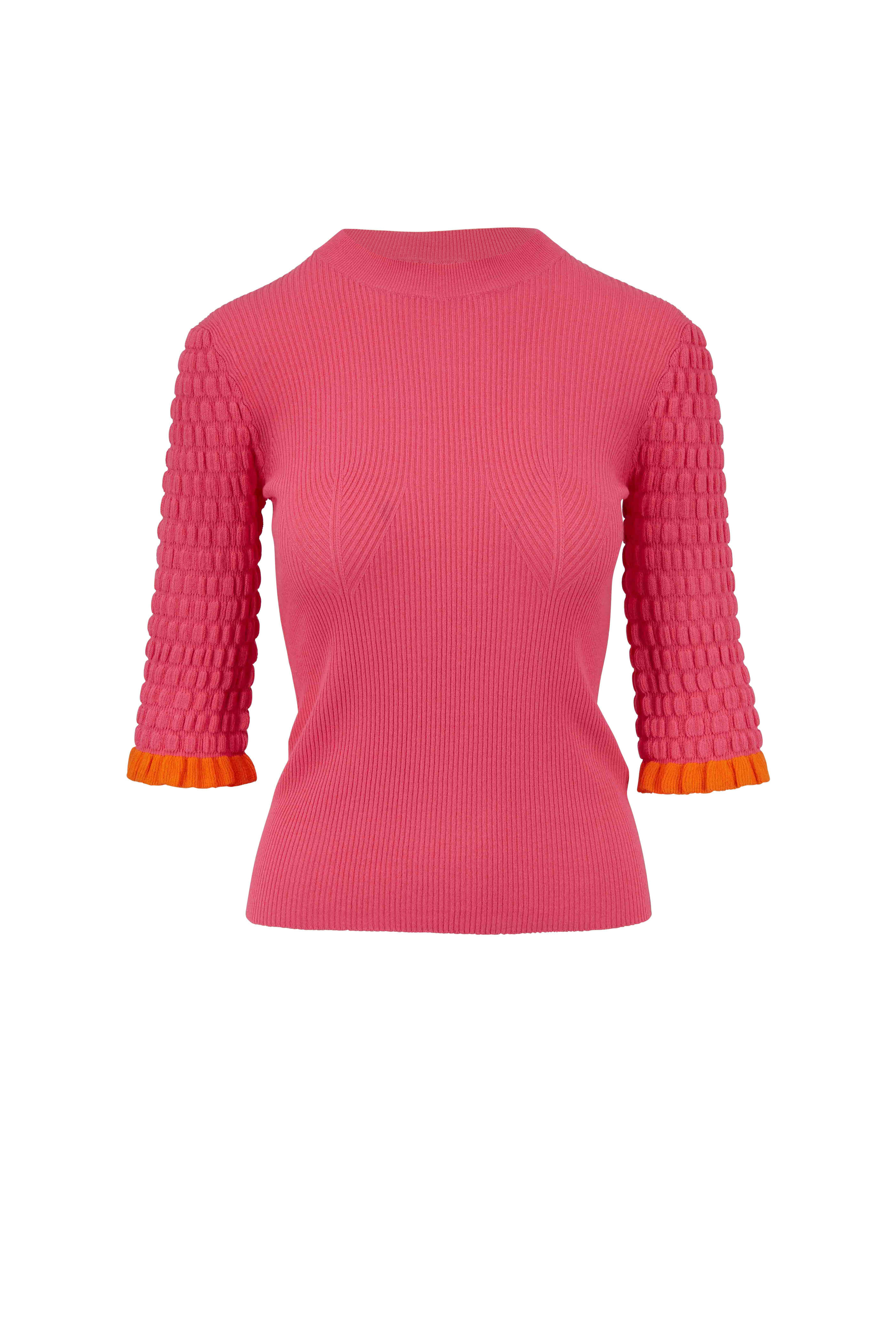 See by Chloé - Hot Pink Ribbed Crewneck Sweater
