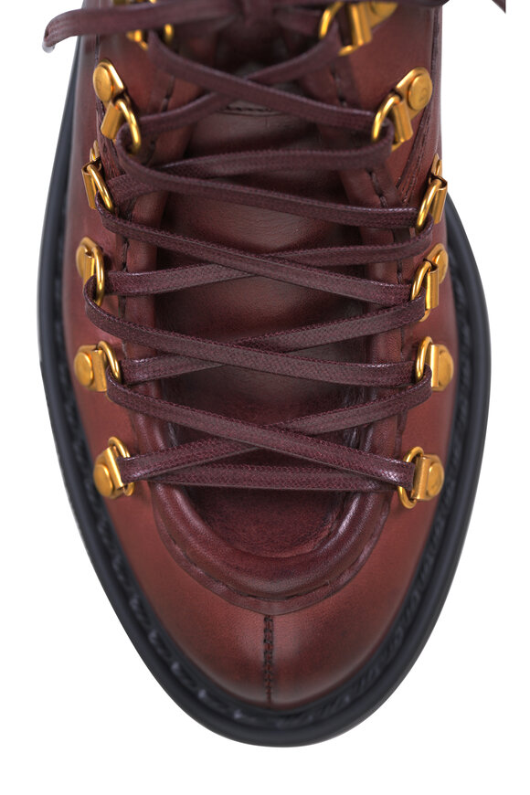Miu Miu Brown Hiker Lace-Up Leather Loafer, 55mm - view 8