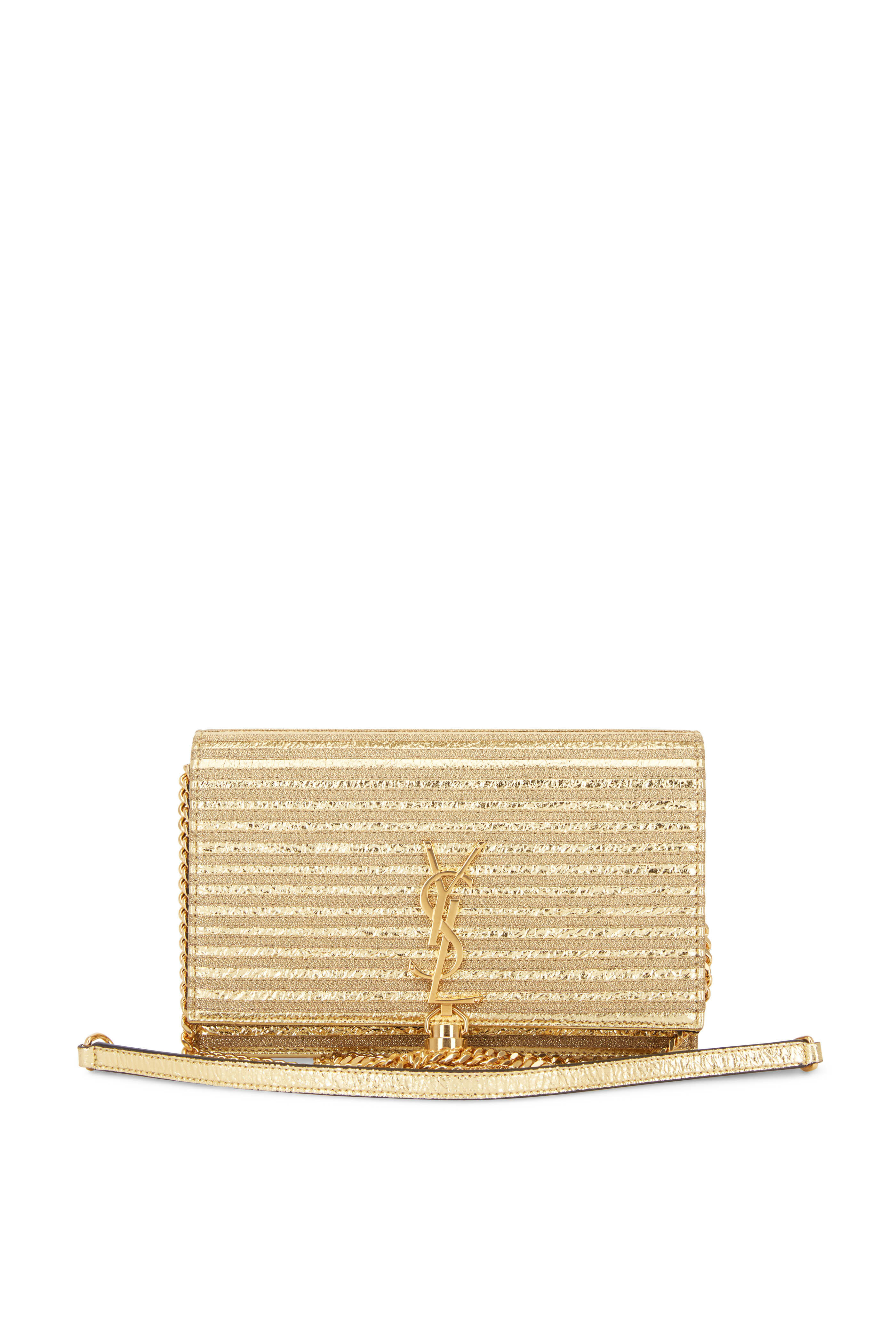 Saint Laurent - Kate Monogram Gold Textured Leather Crossbody