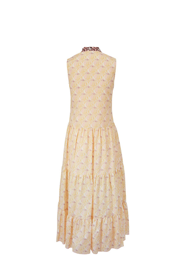 Chloé - Paradise Coral Chloe Heart Print Sleeveless Dress