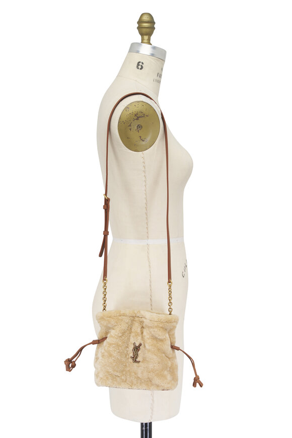 Saint Laurent Mini Jamie Natural Shearling Shoulder Bag - view 8