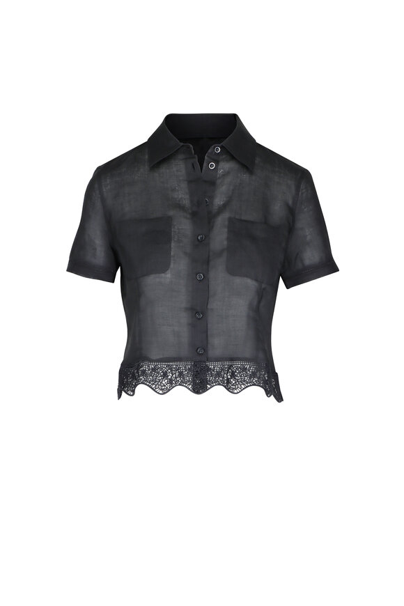 Frame The Embroidered Black Seaside Shirt