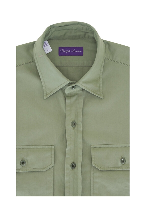 Ralph Lauren Purple Label Dark Ivy Green Cotton Sport Shirt