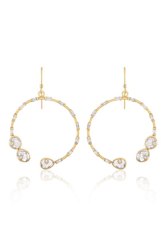 Loriann Diamond Slice Hoop Earrings