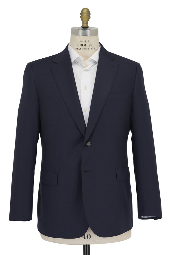 Brioni - Navy Blue Microcheck Wool & Cashmere Suit 