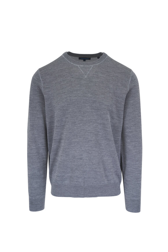 Patrick Assaraf Aluminum Gray Crewneck Sweater - view 1
